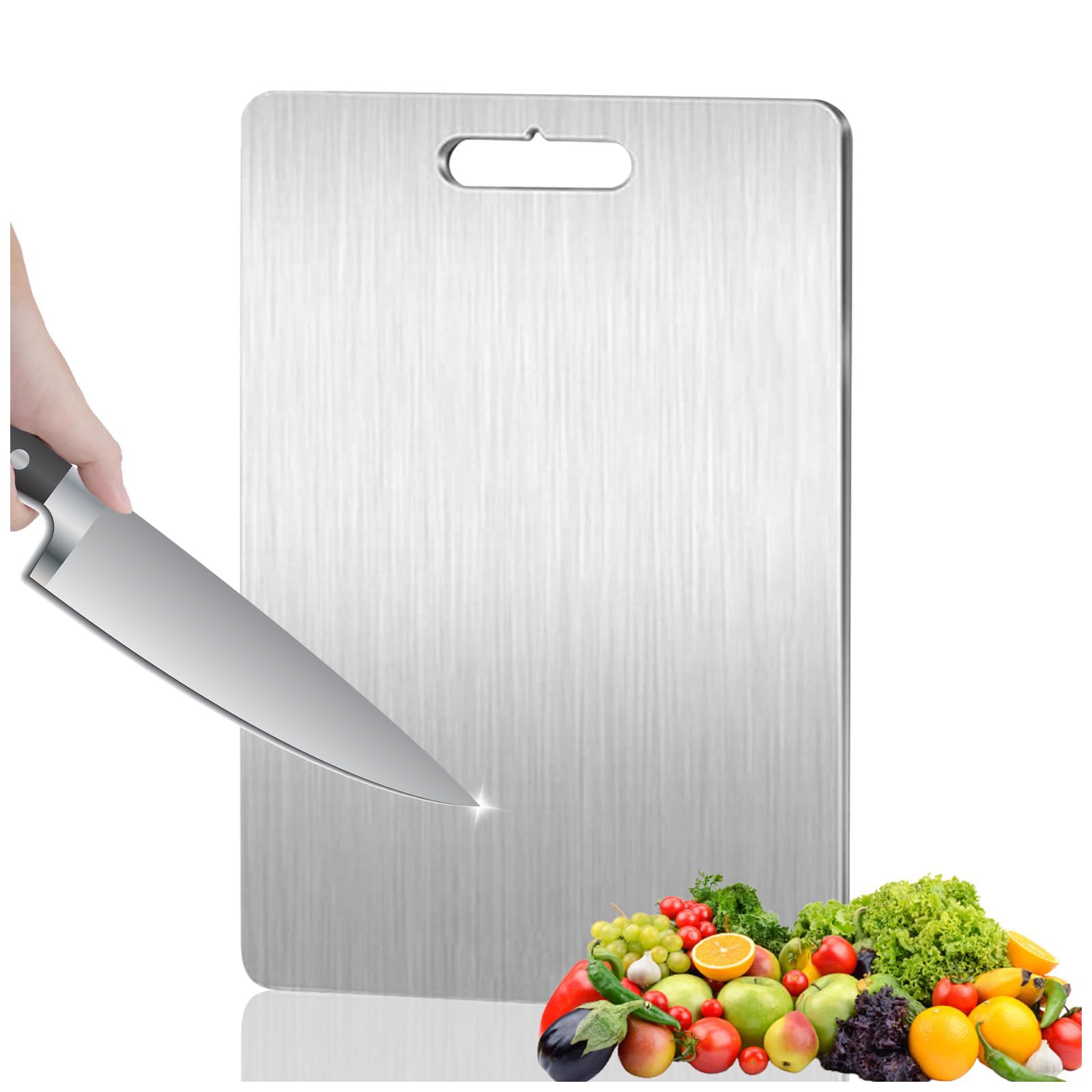 Planche à découper en titane premium et acier inoxydable alimentaire