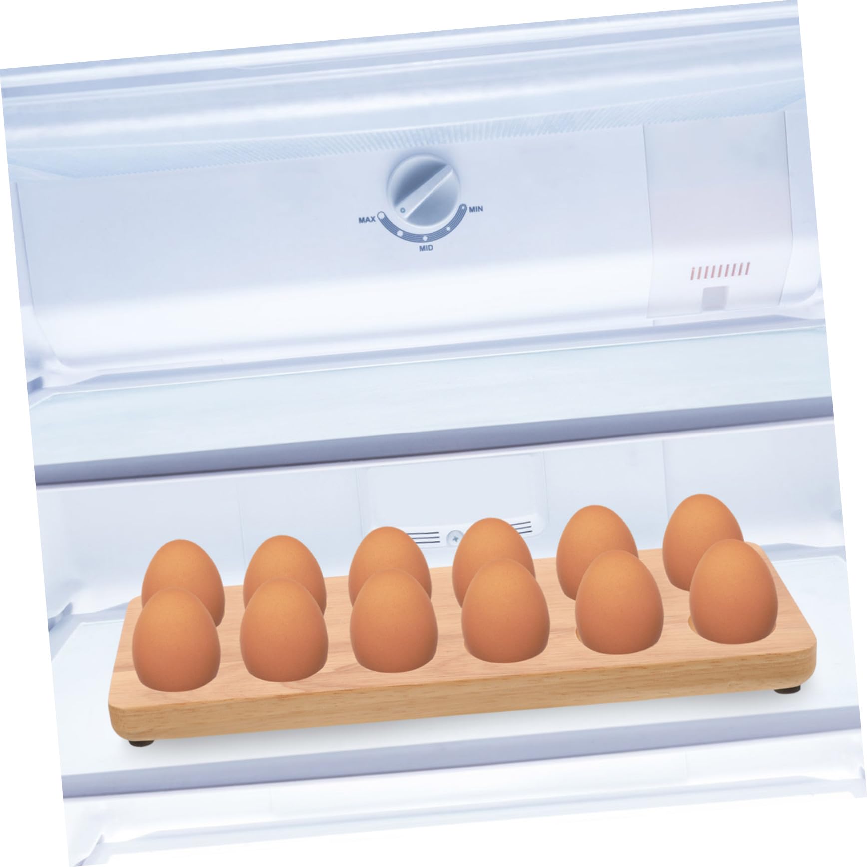 SOIMISS Bandeja de Madera para Huevos Doble Organizador y Almacenamiento Seguro Antirrotura para Cocina y Nevera