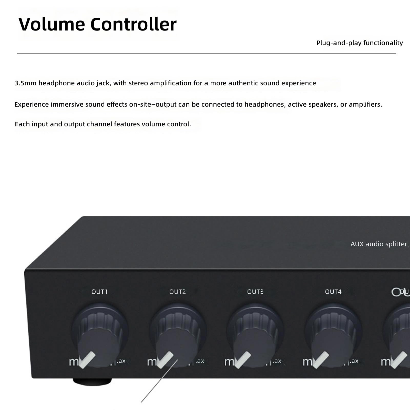 3, 5-mm Anschluss und DC5V Stromversorgung für Heimkino Konnektivität mit Mehreren Geräten Kompakter Sound Splitter Hoher Loyalty Sound Verteiler