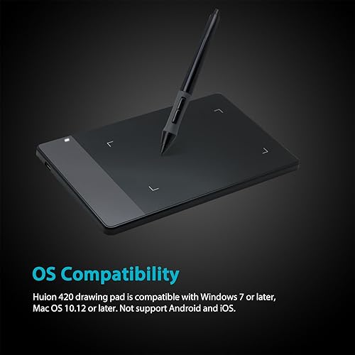 Miniatura 6 de Huion Osu almohadilla de dibujo de 4 x 2,23 pulgadas, Negro