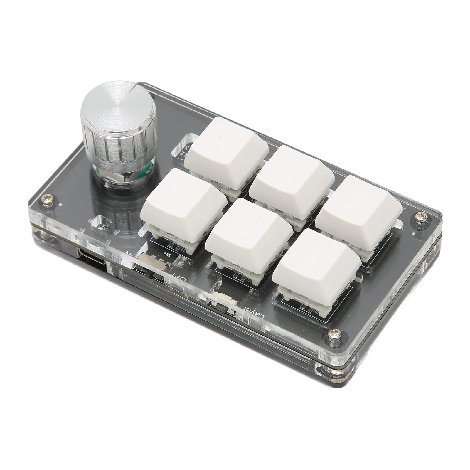 Aramox Mini Tastiera, Connessione a Doppia modalità Plug And Play Tastiera a Una Mano Comunemente Usata Tasto Blu Generale 6 Tasti per Computer (#2)