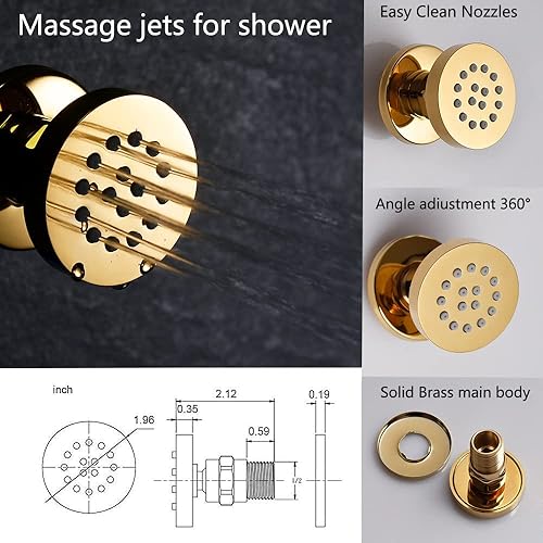 Miniatura 3 de Sistema de ducha AYIVG - Sistema de chorros de cuerpo de ducha de techo, grifo de ducha antiguo, juego completo de ducha con equilibrio de 3 vías,