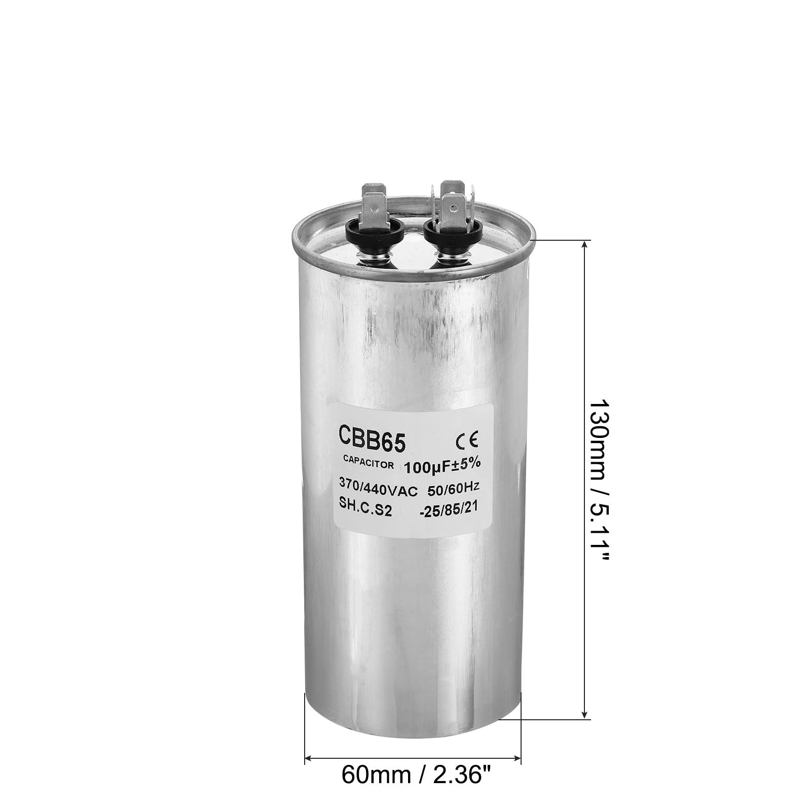 Condensador de funcionamiento circular CBB65 del condensador de arranque del ventilador de 100uF 100MDF 370/440VAC