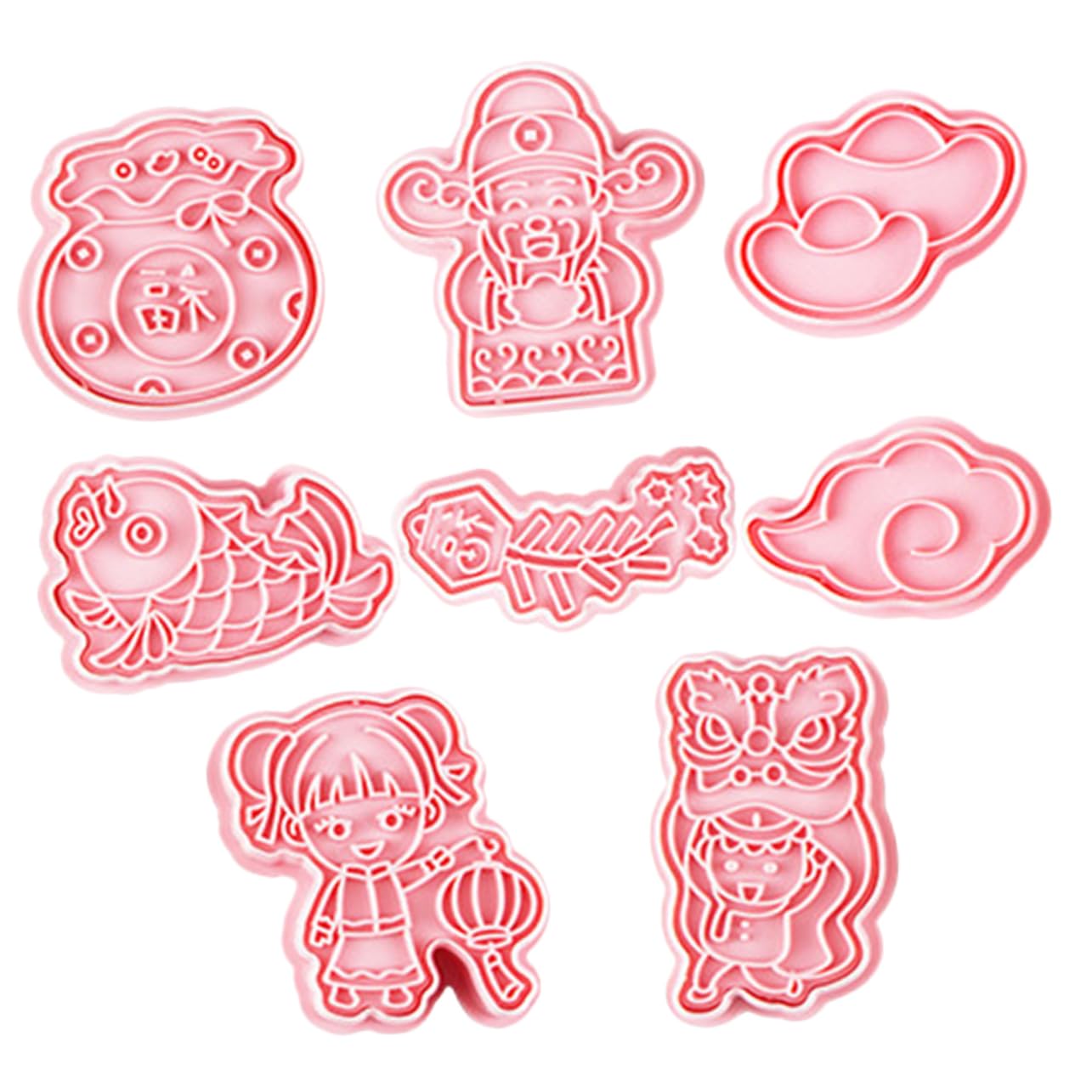 PRETYZOOM 40 Stk Keksform Keksstempel Zum Backen Keks-pressstempel Cookie-stempel Geprägte Keksausstecher Backzubehör Für Kekse Wiederverwendbare Backformen Kuchenbackzubehör Plastik Rosa