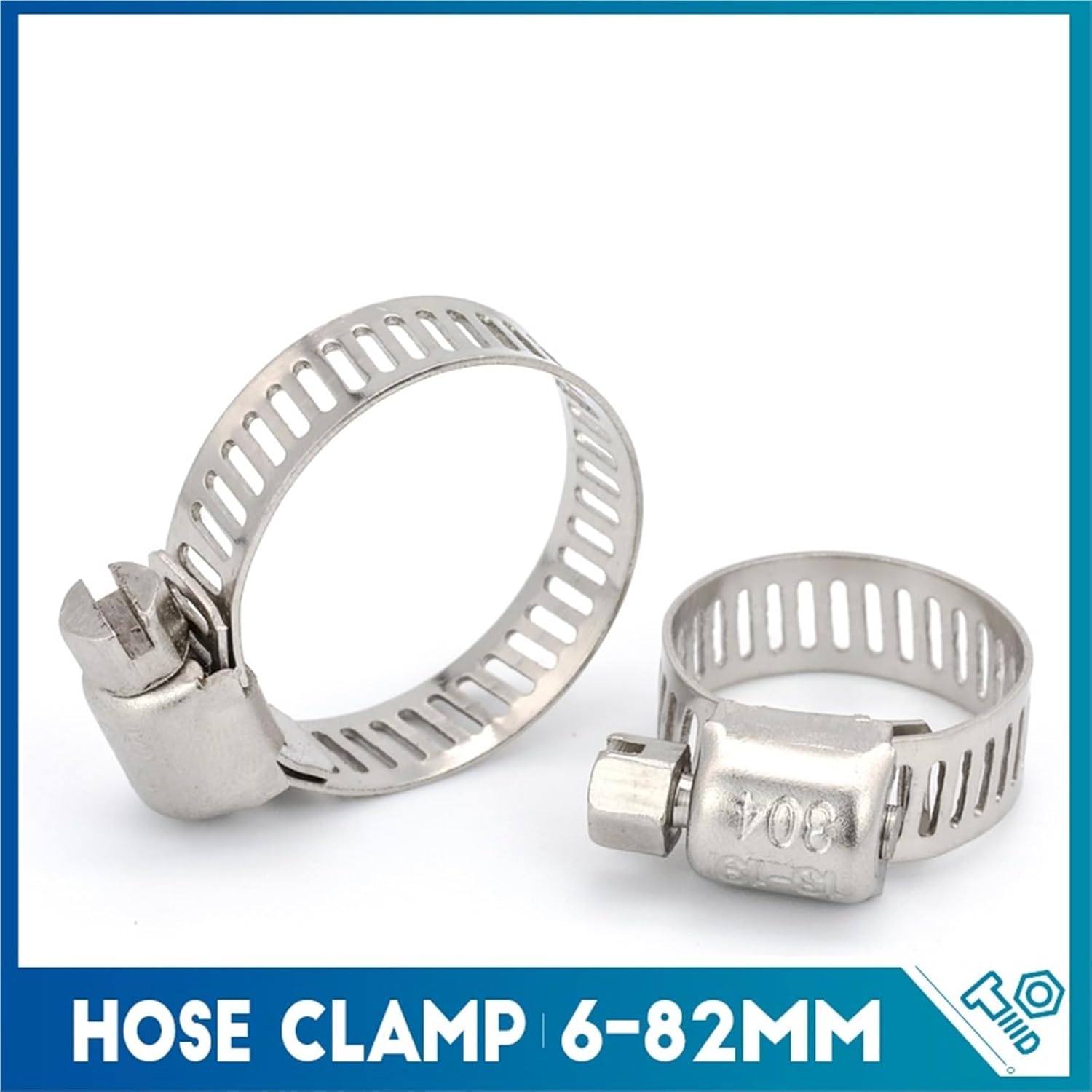 3-10pcs hose clamps adjustable 6-311mm Stainless Steel worm gear hose clip hose lock for water pipe plumbing(19-29mm 5pcs)