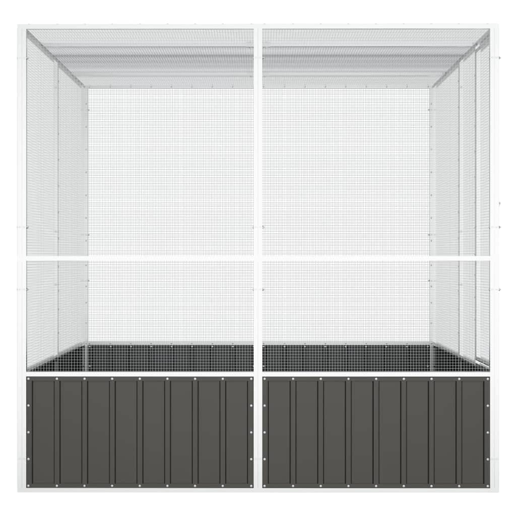 Homgoday Klatka dla ptaków antracyt 213 x 217 x 211 cm stal ocynkowana, gniazdo dla ptaków, domki dla ptaków, klatki i stojaki dla ptaków zwierzęta i artykuły dla zwierząt
