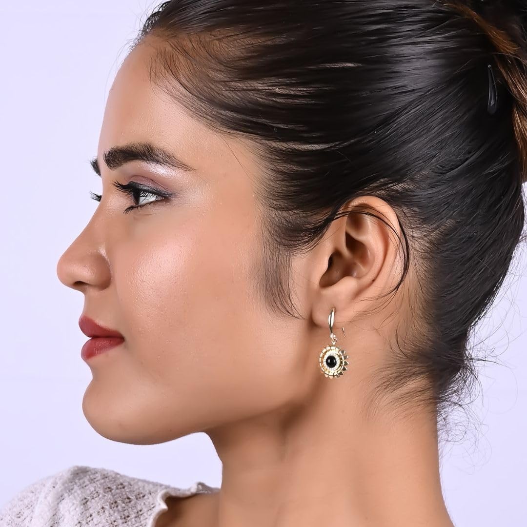 Gempires Flower Crystal Dangle Earrings Lightweight Handmade Gemstone Jewelry Hypoallergenic Gold Plated Trendy Western Fashion Earrings For Women - Image 3