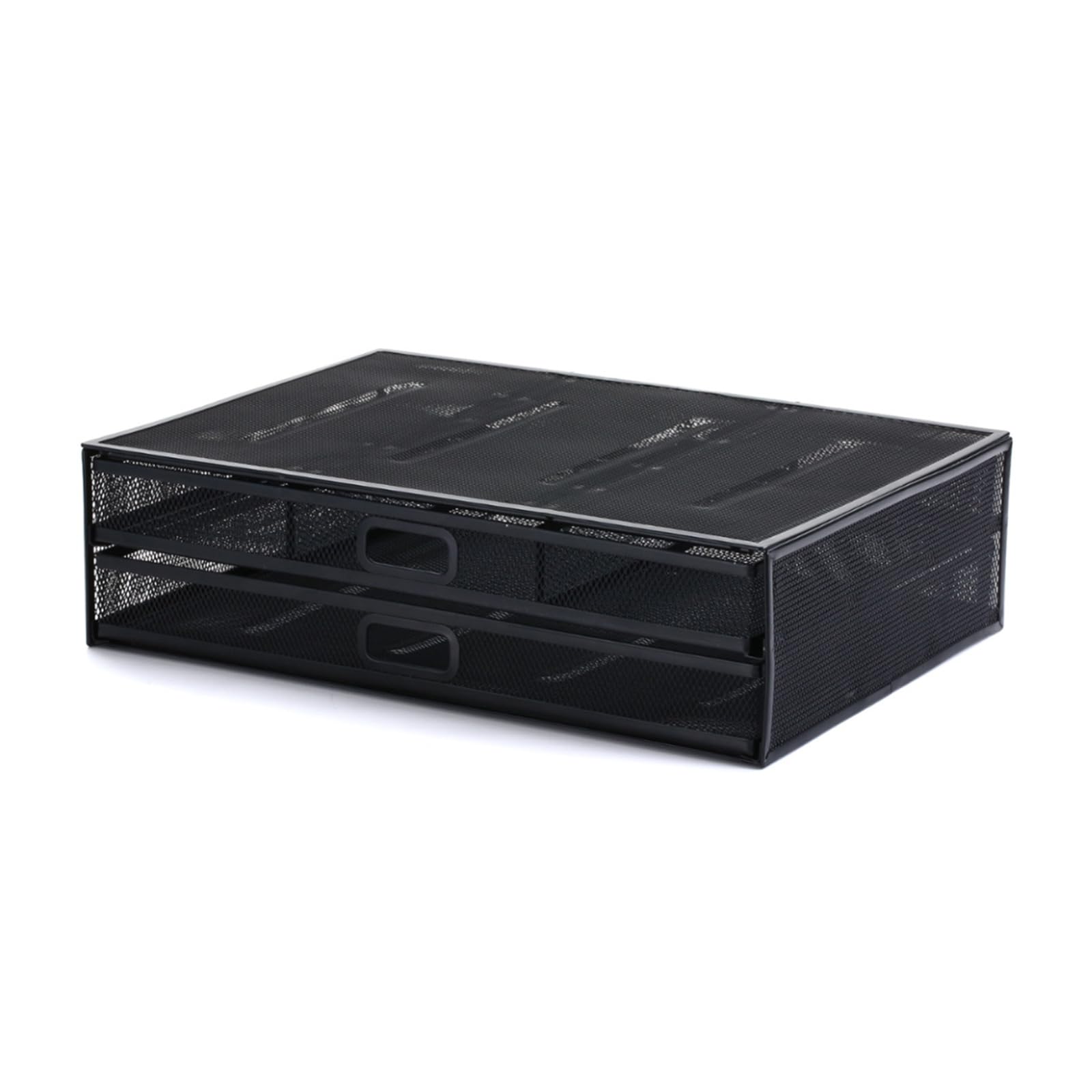 Supporto per Monitor in Rete Metallica con 2 Scomparti, Salvaspazio per Laptop, Pc E Stampante, Soluzione Desktop per Casa E Ufficio.,