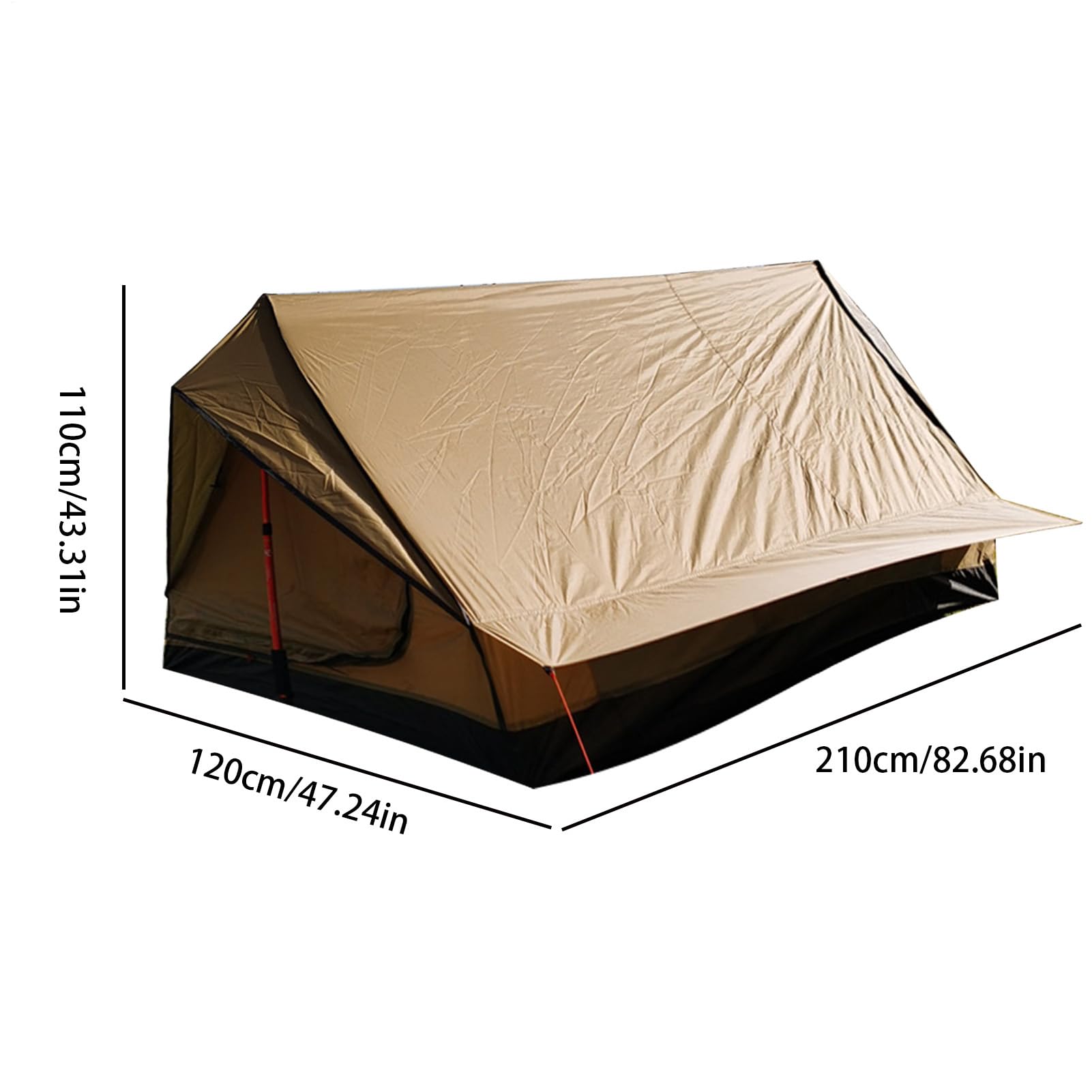 Namiot kempingowy, bezRodless Hiking Shelter, odporny na warunki atmosferyczne, oddychający pawilon do polowania, podróży, aktywności na świeżym powietrzu, 82,68 x 47,24 x 43,31 cala