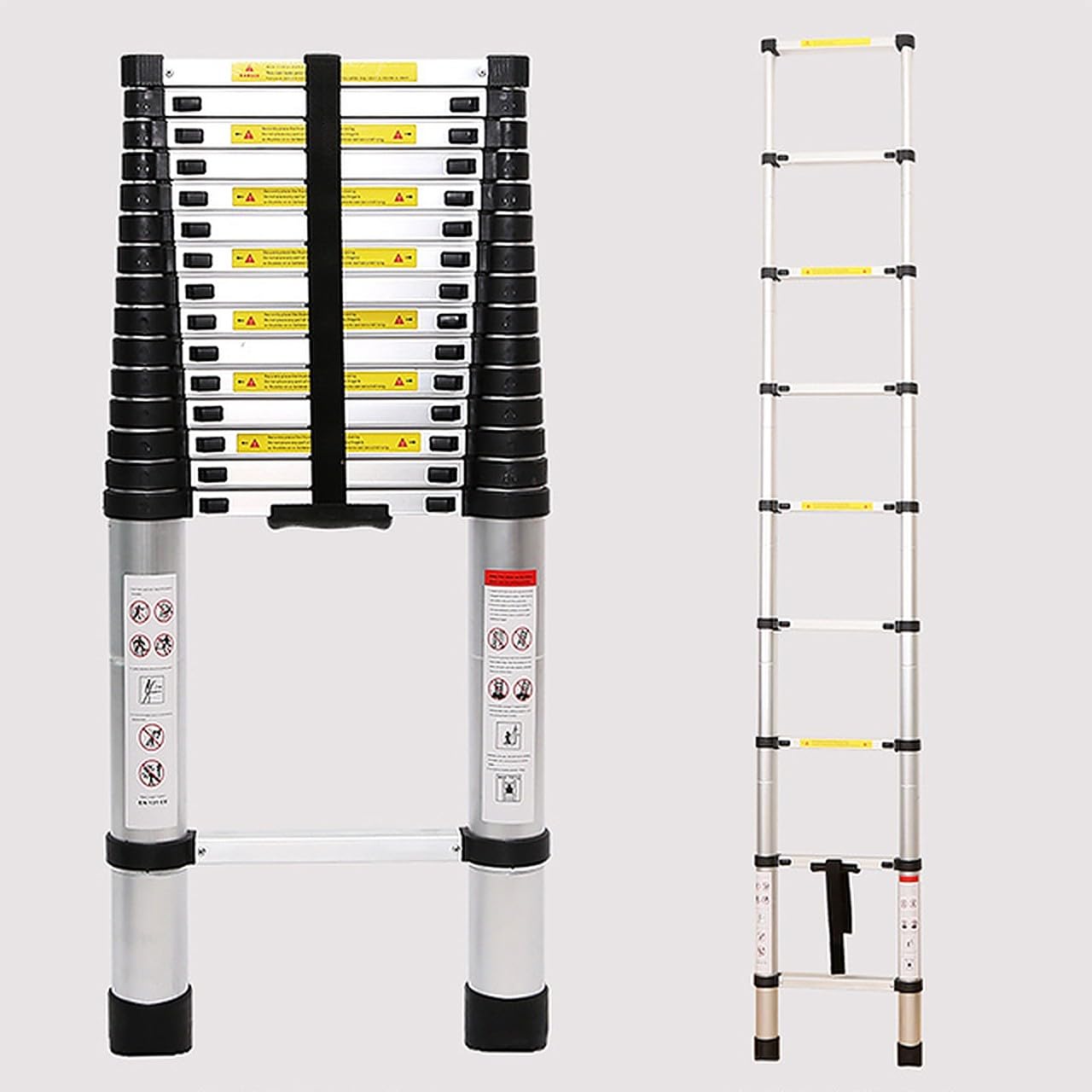 Smarty 5.8 Meter Telescopic Aluminium Ladder, Foldable Extendable Heavy Duty Portable Extension Ladder with Anti-Slip Steps & Safety Lock, 150kg Load Capacity for Home, Office, Roof & Industrial Use-picture-11