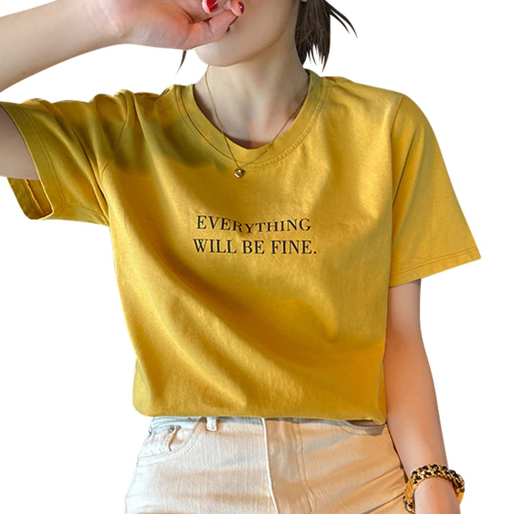 [Teddy] Tシャツ レディース 半袖 ゆったり カットソー 薄手 ロゴT ミドル丈 春夏 tops1411