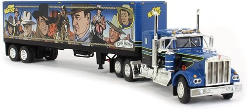 Miniatura 2 de DCP by First Gear John Wayne - Edición cómic Kenworth W900A con cama de 36 pulgadas y remolque vintage de 40 pies