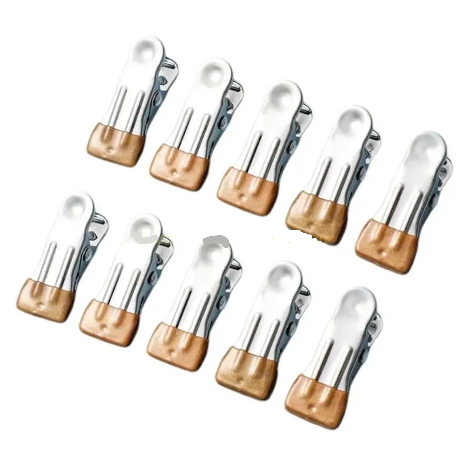 50pcs Beach Towel Clips Stainless Steel Clothes Fasteners Holders Sandproof Camping Clothespins For Outdoor Use for Clothes(Gold)