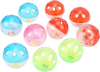 Colorful Bird Toy Balls with Bells for Parrots - Chewable Foot Toys for Active Birds - 10 Pack