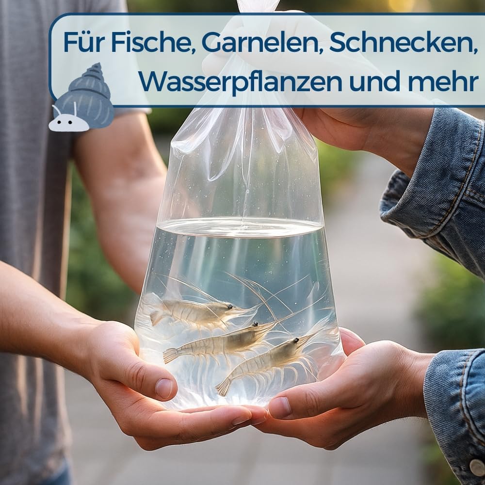 Fischtransportbeutel 18 x 40 cm 100 Stück Transportbeutel Koi Fischbeutel Fischtüten Fisch Transport Tüten Zierfischtüte Transparent