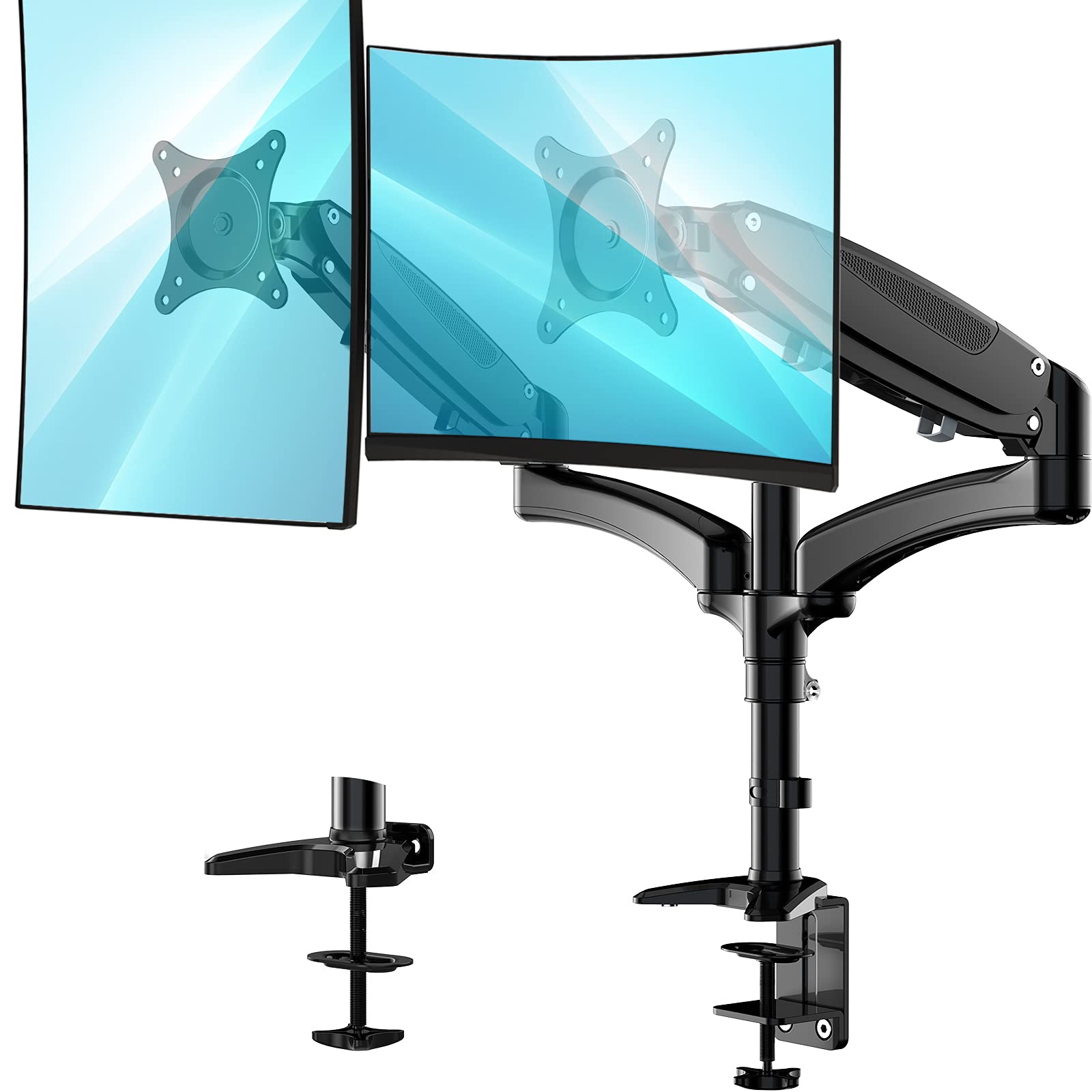 Buy HUANUO Dual Monitor Stand Height Adjustable Spring Monitor Desk