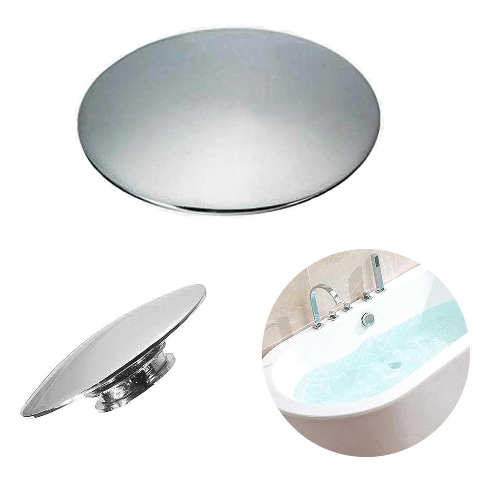 1 Pcs Bathroom Sink Push Button Replacement Parts, Easy Pop Up Bathroom Sink, 66mm Push Button Pop Up Sink Waste Drain Stopper, Click Clack Replacement, Drain Stopper for Bathroom Sinks