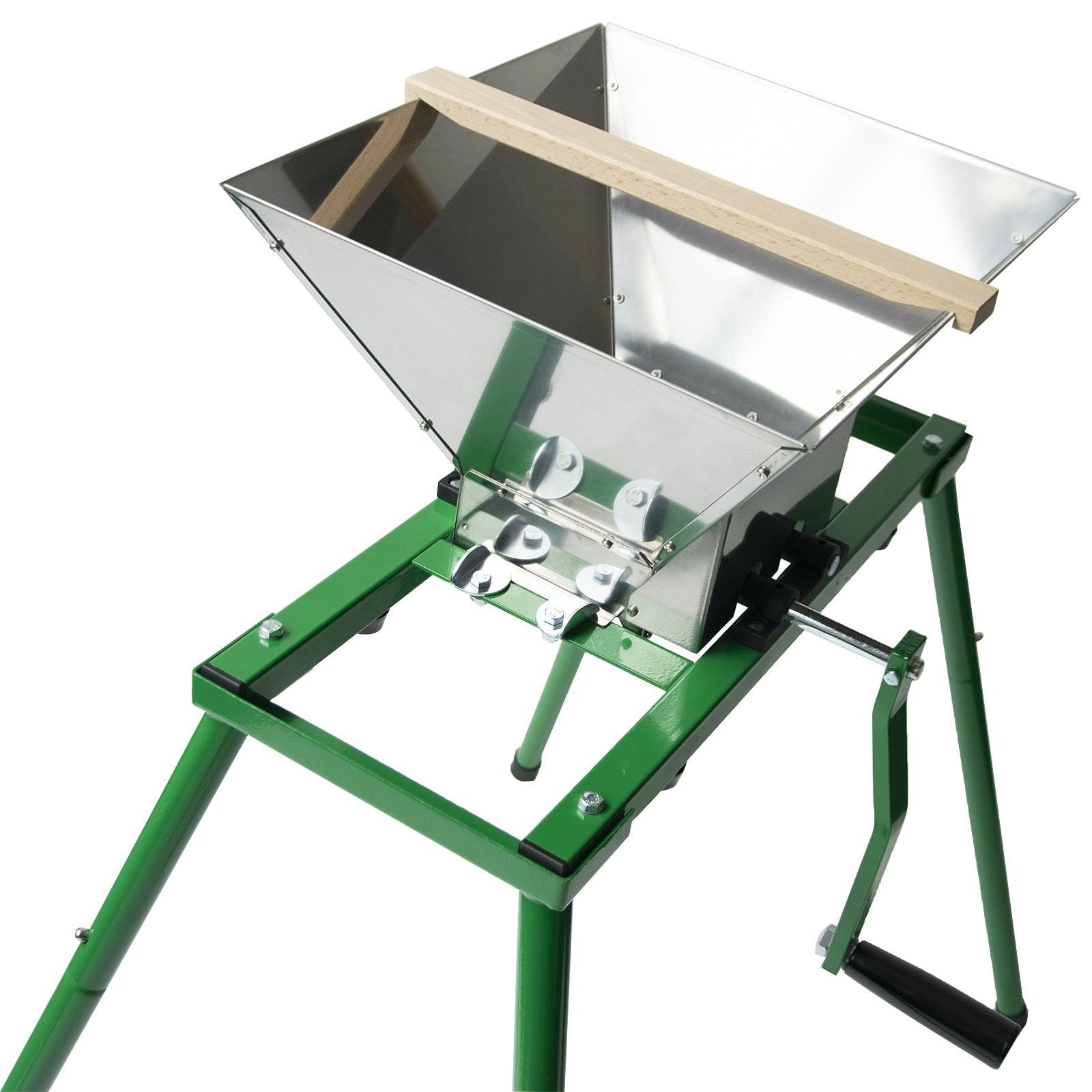 7l Stainless Steel Manual Juicer Grinder, Fruit And Apple Crusher With Flywheel And Stand, Easy To Assemble, Fruit Pulper For Pressed Wine And Cider, Suitable For Fresh Squeezed Fruit Shops Or Harvest