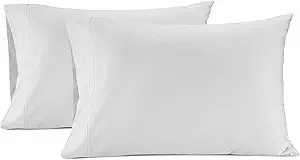 Lane Linen 100% Egyptian Cotton Pillow Cases Queen Size Set of 2 (20"x30") - 1000 Thread Count Pillowcases Queen Size - Soft Queen White Pillow Cases Set of 2 - White Pillowcases Pack of 2