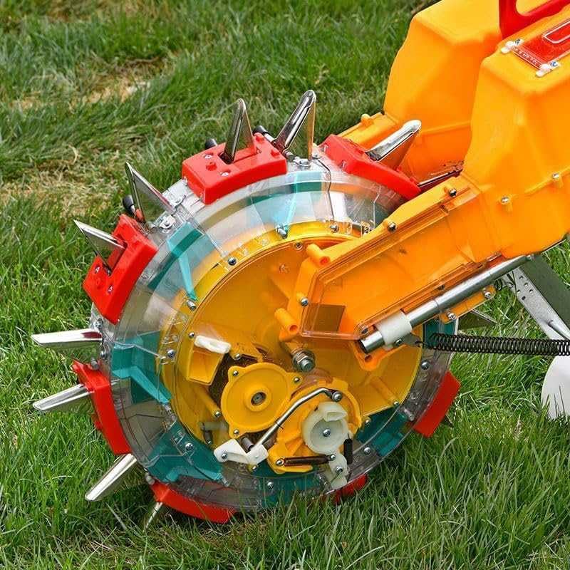 Sembradora manual con ruedas, sembradora de jardín de precisión de empuje manual para plantar áreas pequeñas, solución eficiente de siembra y fertilización