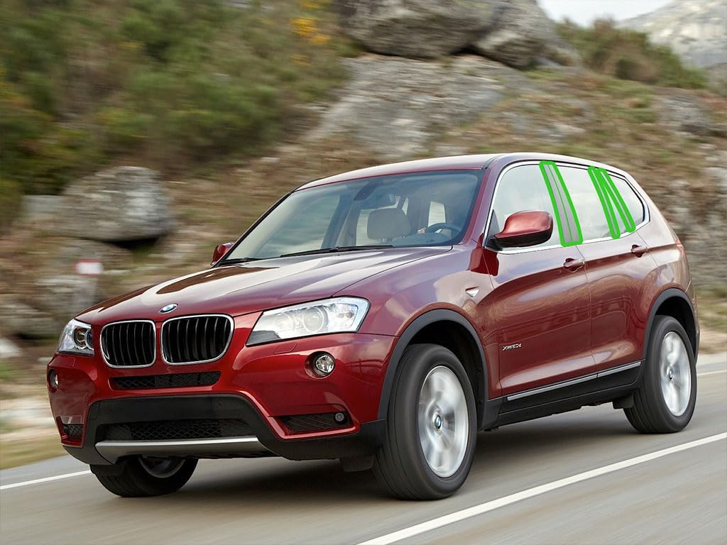 Rvinyl Pillar Post Window Trim Compatible with BMW X3 2004-2010 - Gloss (Black)