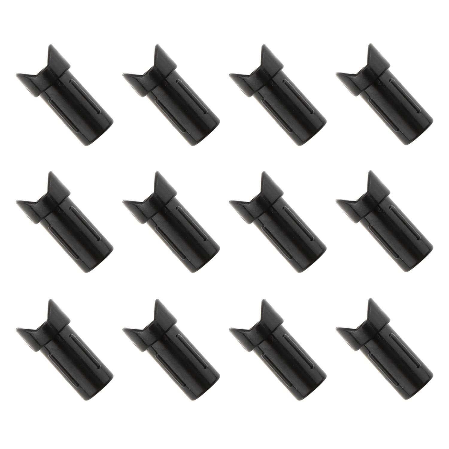 MEETOOT Crossbow Arrow Nocks 12pcs Black Plastic Crossbow Half Moon Arrow Nocks Tails 7.6mm Archery Arrows Shaft DIY