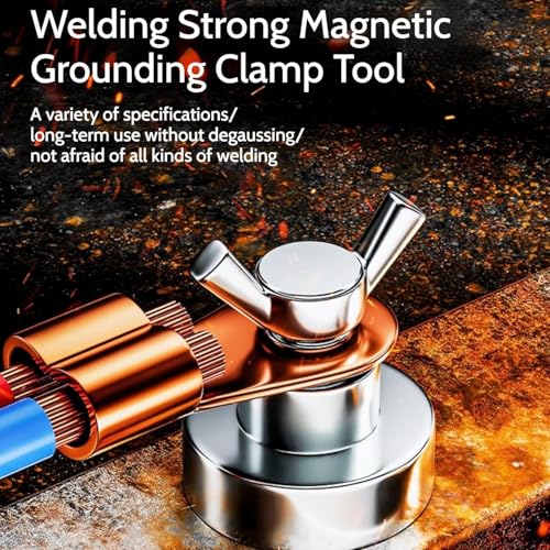 Welding-Strong Magnetic Welding Joint Without Clamping, Magnetic Welding Support Ground Clamp Tools, Heavy Duty Adjustable Welding Base Clamp Holder, Efficient-Connection, Conductive-Stability (S)