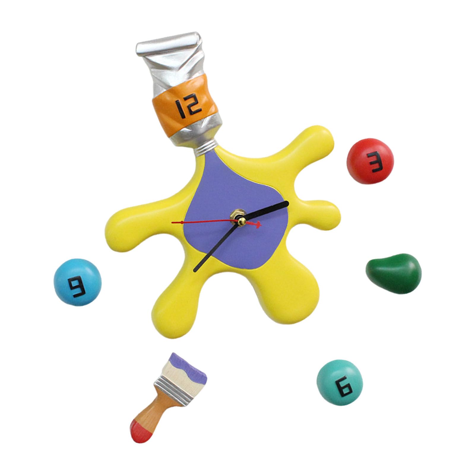 Elnwnnkc Modern Rosin Wall Clock Artistic Sprinkle Painting Plan for Telecommute Kitchen Bedroom Sitting Room Decoration Present Concept Rosin Wall Clock Contemporary Deck
