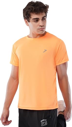 ATHNOX Men Running T Shirt | Running, Workout Active Wear | Quick Dry Sports T-Shirt for Men | Regular Fit Round Neck