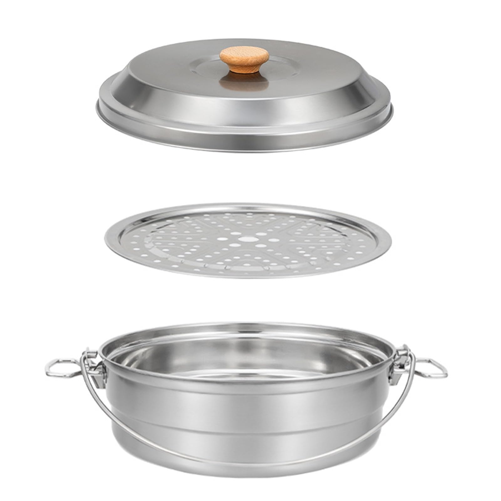 MICFENY 304Stainless Steel Steamers Pots Food Steamers Cooking Pots Fish Steaming Pans Suitable for Cooking Vegetables Soups