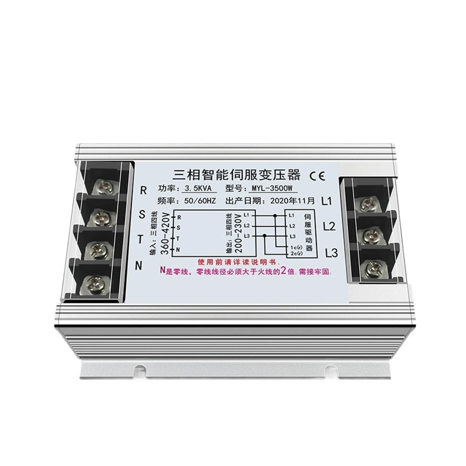 Transformador Servo Electrónico Trifásico Transformador servo electrónico Inteligente trifásico 3.5KW380 a 220 Transformador de Aislamiento