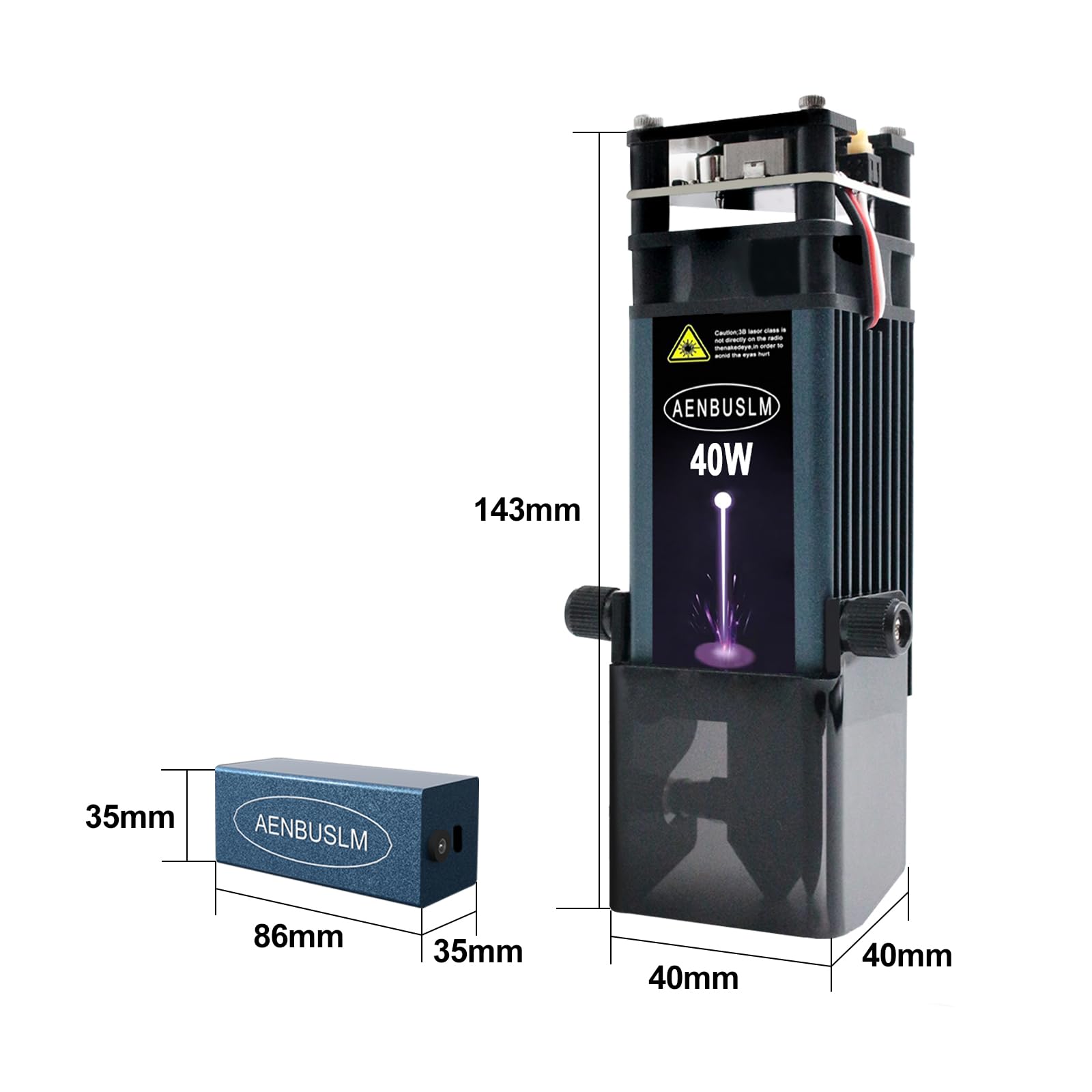 Modulo laser da 40 W con Assit ad aria per taglierina laser e incisore laser, potenza di uscita 5,5 W (5500 mW), FAC integrato, punto compresso ultra fine, CNC intaglio laser master - classe
