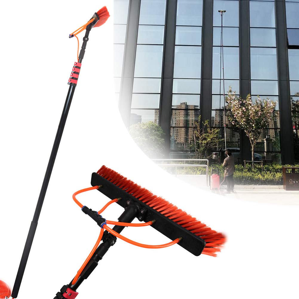 DUANHOZ 3.6-11M Water Fed Pole Kit & Outdoor Window Cleaner Window Glass Photovoltaic Solar Panel Cleaning, System For Cars, Caravan, Truck, Campers And Buses, Water Brush,18FT/5