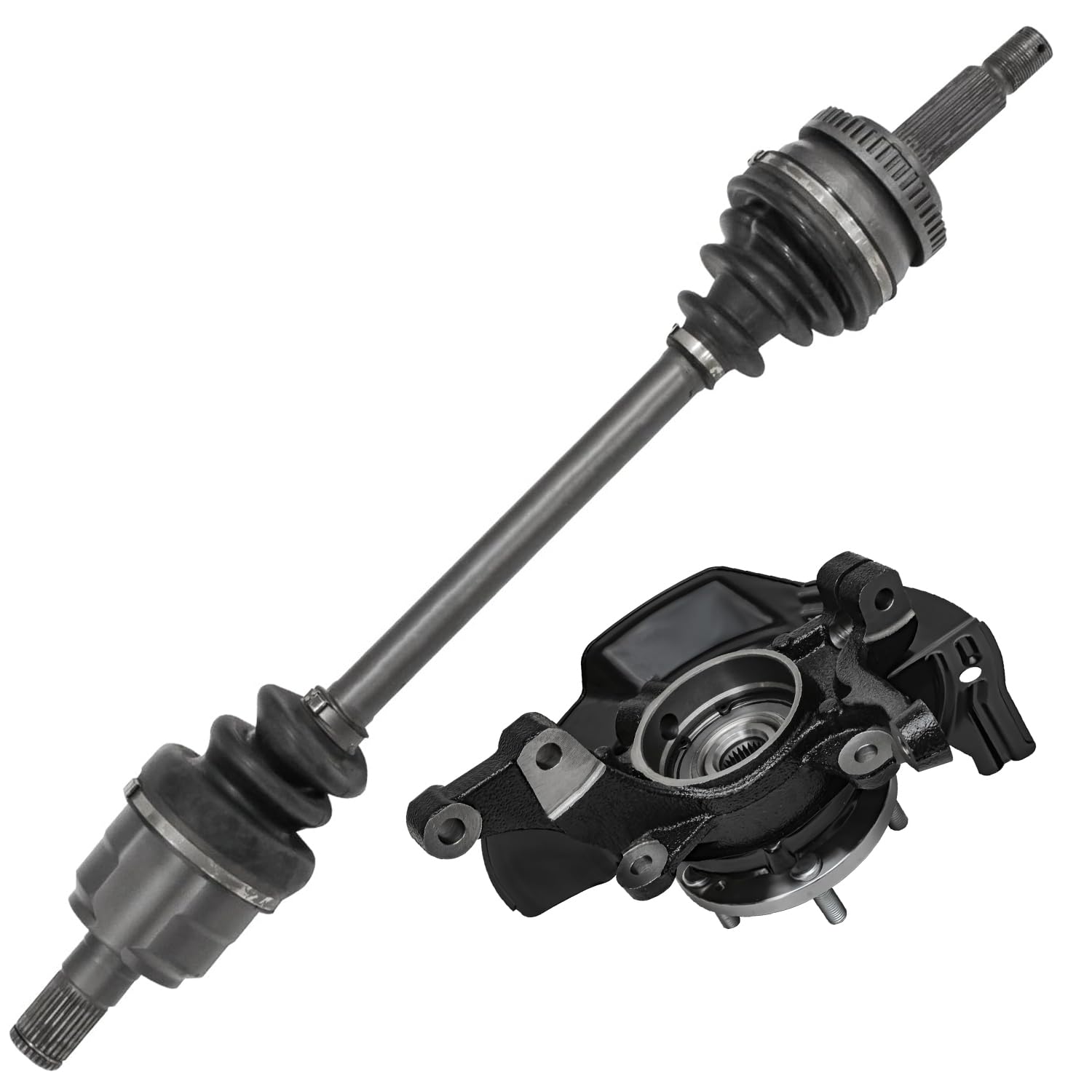 Detroit Axle - Front Left Steering Knuckle &amp; Wheel Hub Bearing CV Axle