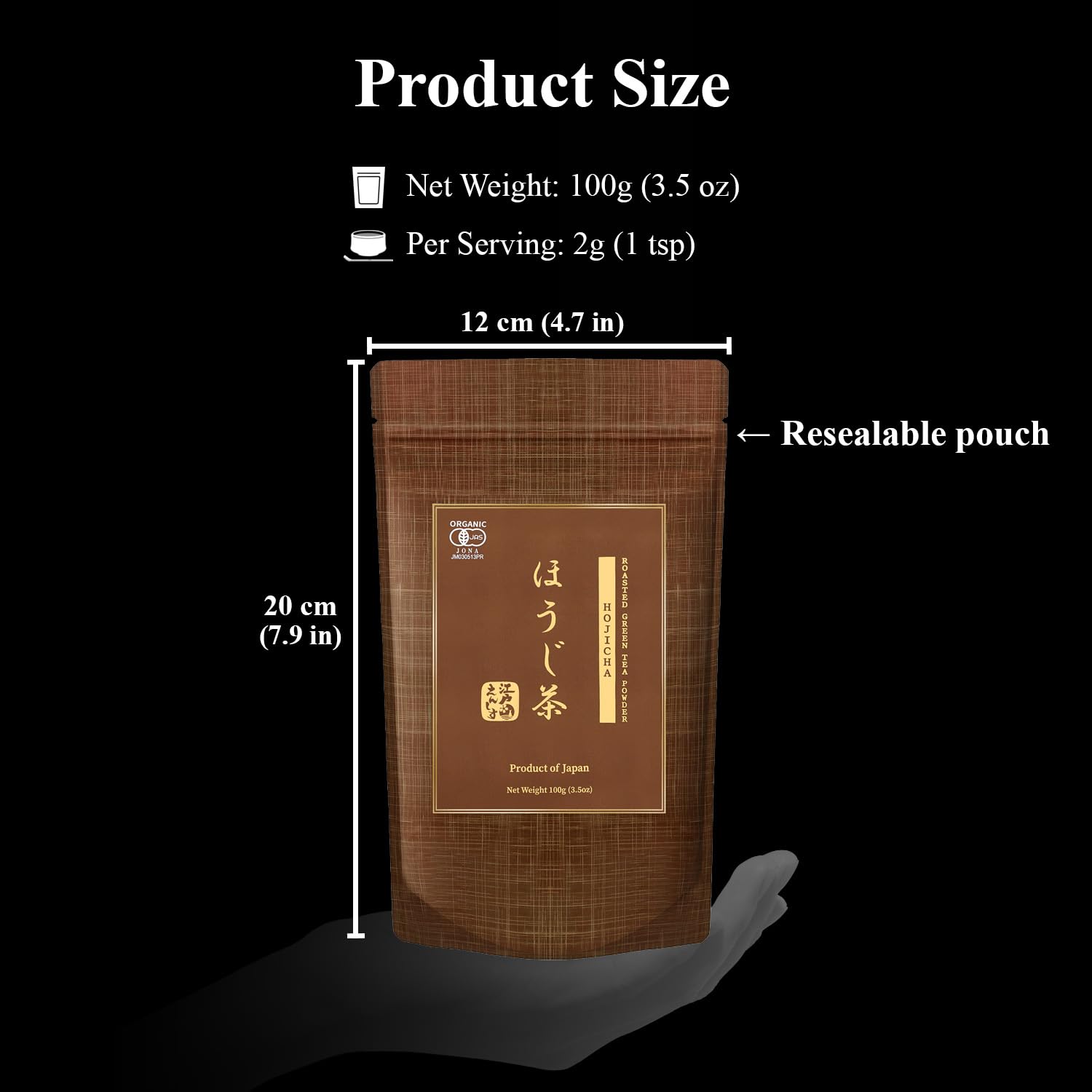 YEDOENSIS Premium Hojicha - autentyczna japońska palona zielona herbata w proszku (worek 100 g)