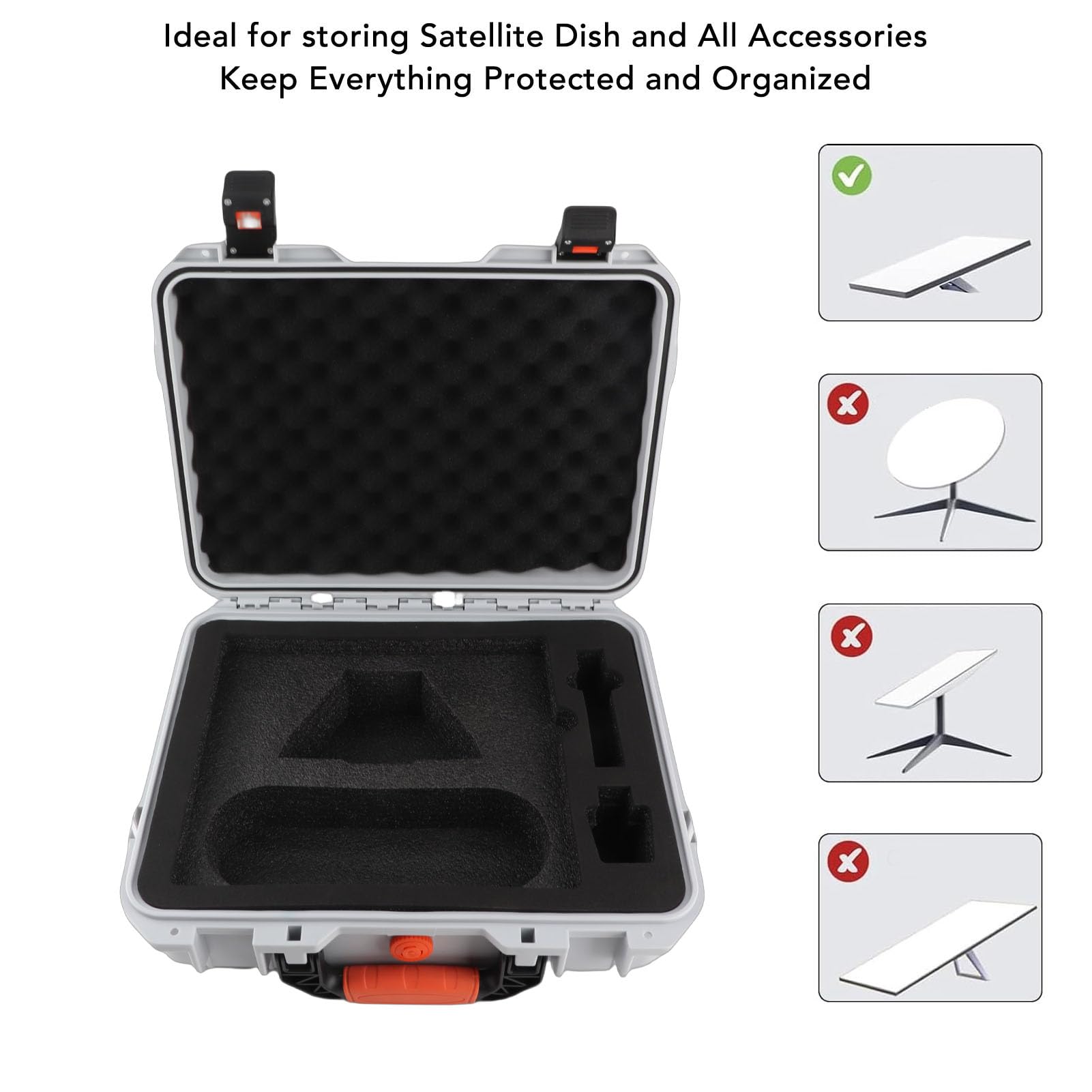 Hartschalenkoffer Passend für Mini Dish, IP67 Wasserdicht, Große Kapazität