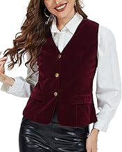 MINTLIMIT Women's Waistcoat Steampunk Vest Vintage 2025 Sleeveless Button Down V-Neck Velvet Suit Vests Tops