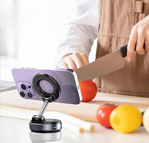 Miniatura 6 de Soporte magnético de alta calidad para teléfono, succión al vacío de 96 libras, diseño compacto plegable, rotación de 360, compatible con MagSafe,