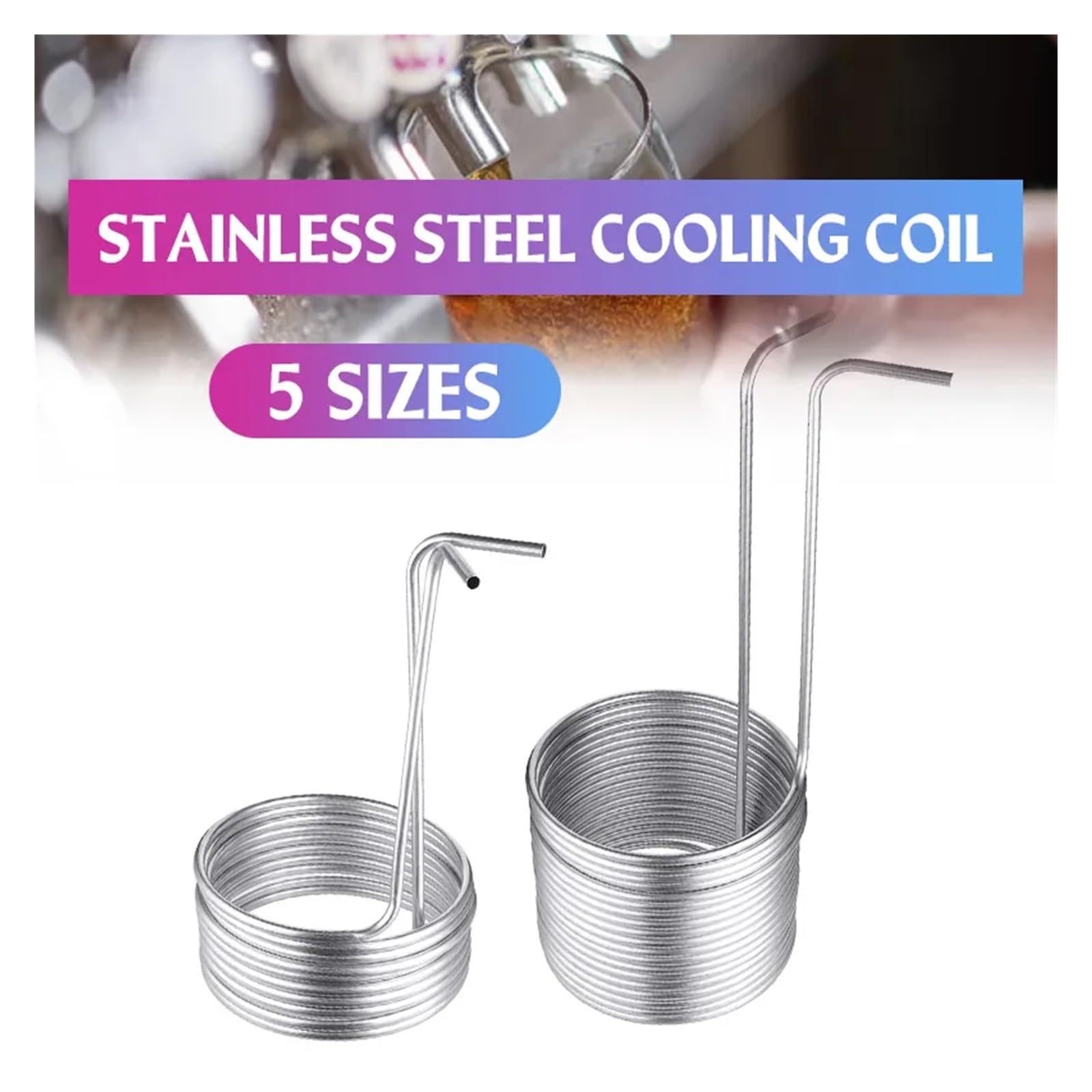 Tubo Ad Immersione For Refrigeratore Di Mosto In Acciaio Inossidabile Di 5 Dimensioni For La Produzione Domestica Di Birra Super Efficiente Refrigeratore For Mosto Di Vino Domestico(9.52X0.5X15M doubl