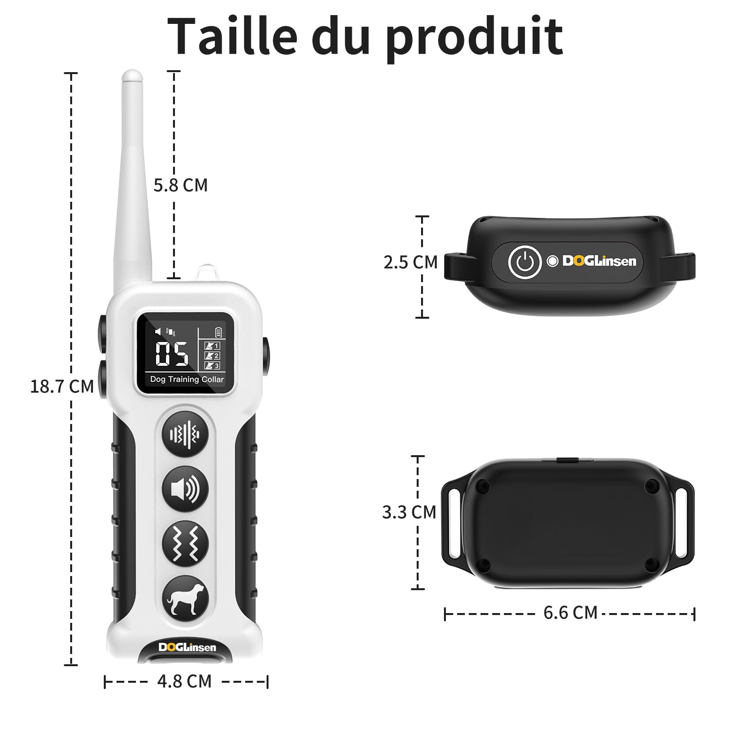 Collier de Dressage Pour Chien sans Choc - Collier Vibrant Pour Chien, Portée 1000m, 9 tonnellate e modalità di vibrazione, Pour Chiens Petit, Moyen et Grand - senza Douleur