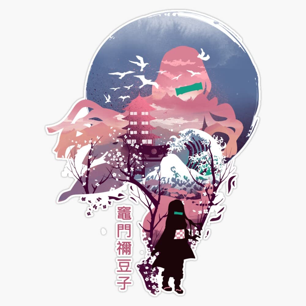 Ukiyo e Nezuko Sticker Bumper Sticker Vinyl Decal 5"