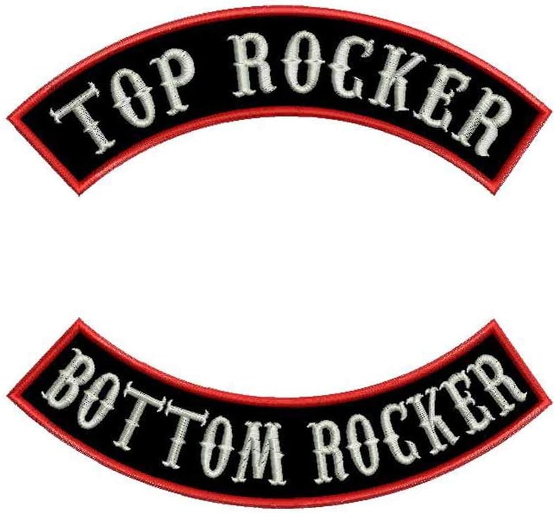 Top & Bottom Rocker Patches Custom Embroidered MC Biker Patches, Personalized Embroidery Rocker Patch Rider Motorcycle Patches Back Name Patch Appliqued/Iron-on/Sew-on Veterans Jacket