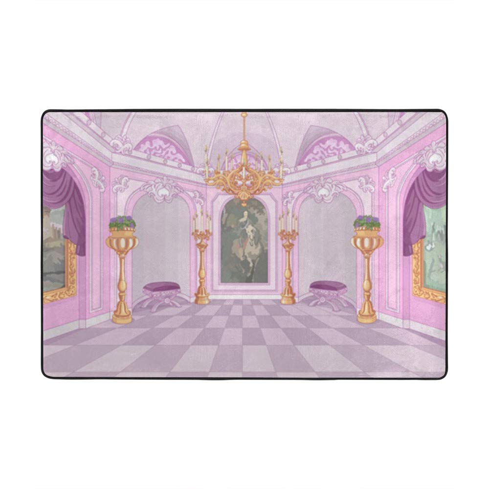 Grand tapis rose 160x122cm Ruchen velours corail pour salon et chambre