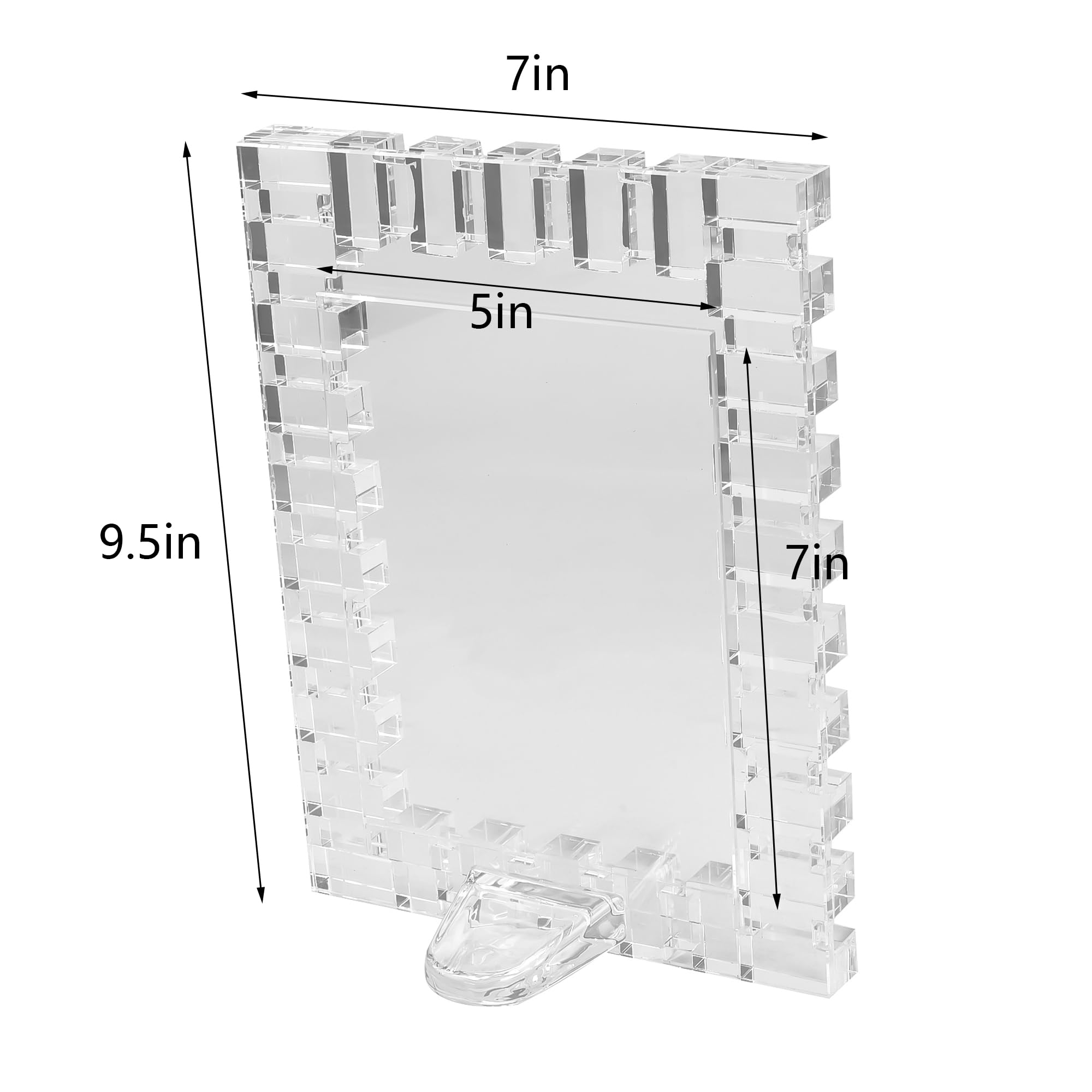kitCom Kristall-Bilderrahmen, 12,7 x 17,8 cm, Hochzeitsrahmen, Tischdekoration, Hochzeitsrahmen (passend für Fotos à 12,7 x 17,8 cm), transparent, mit Geschenkbox