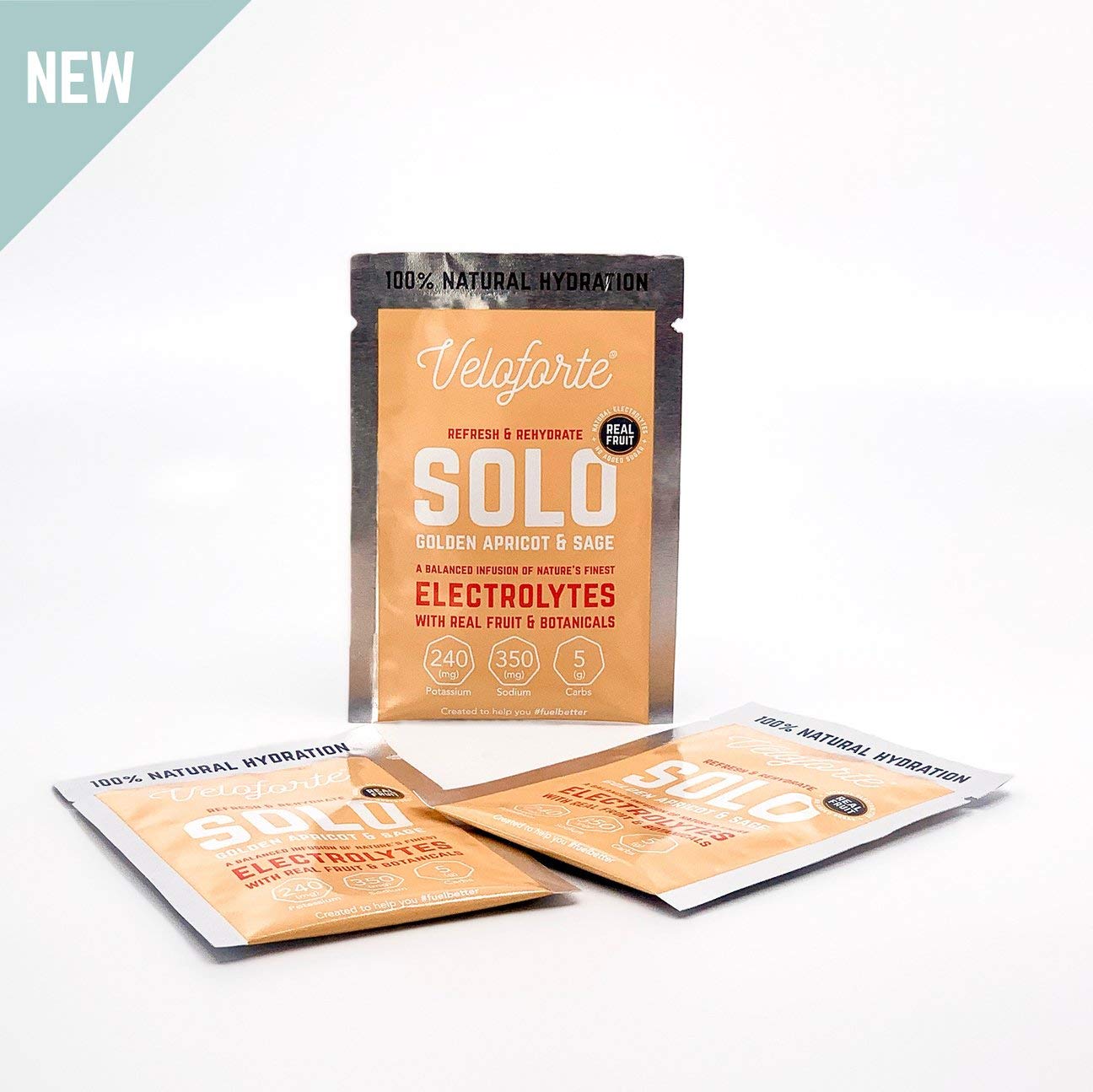 Buy Veloforte Solo Natural Electrolyte Powder with FastRelease Electrolytes for Hydration and