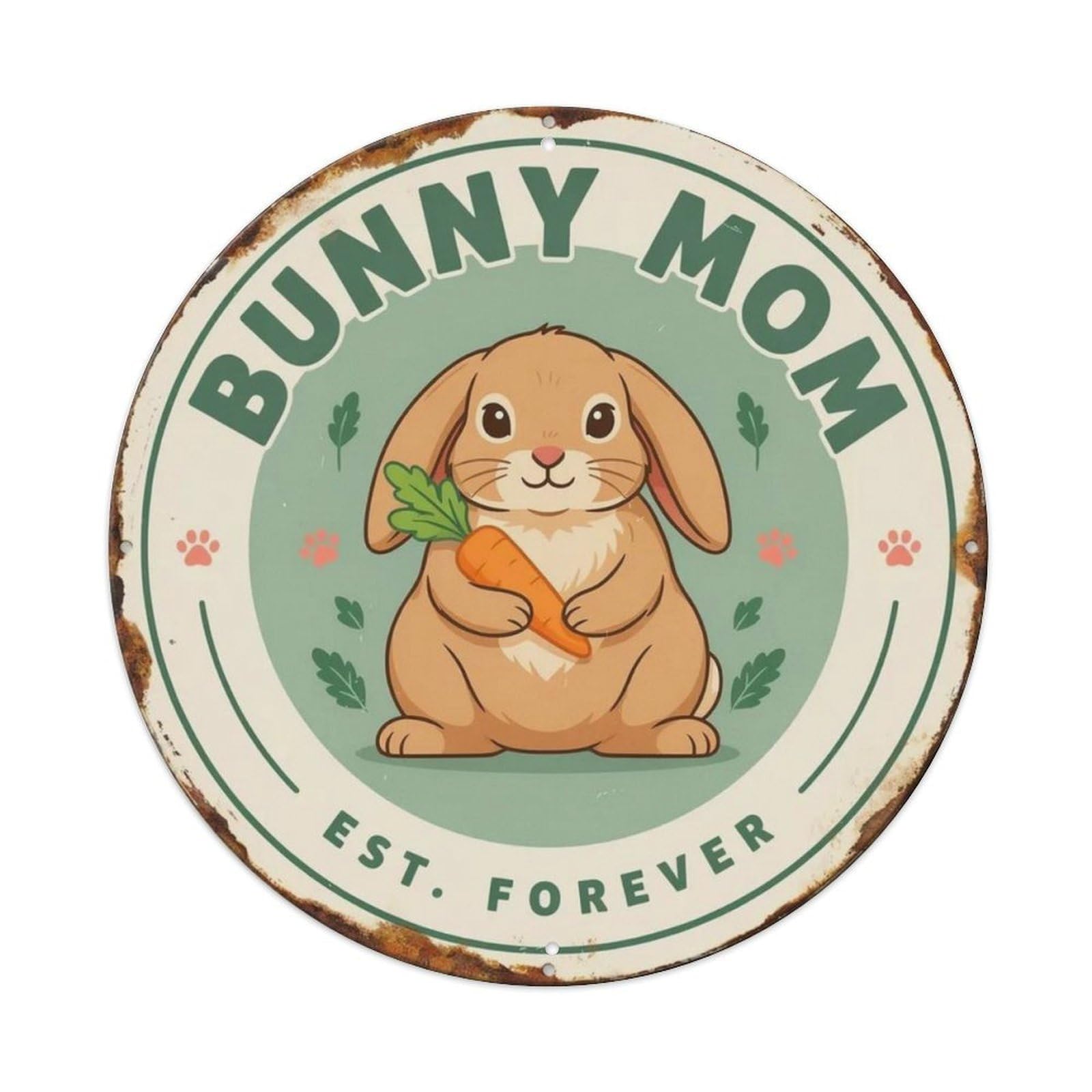 Bunny Mom Metal Tin Sign Plaque