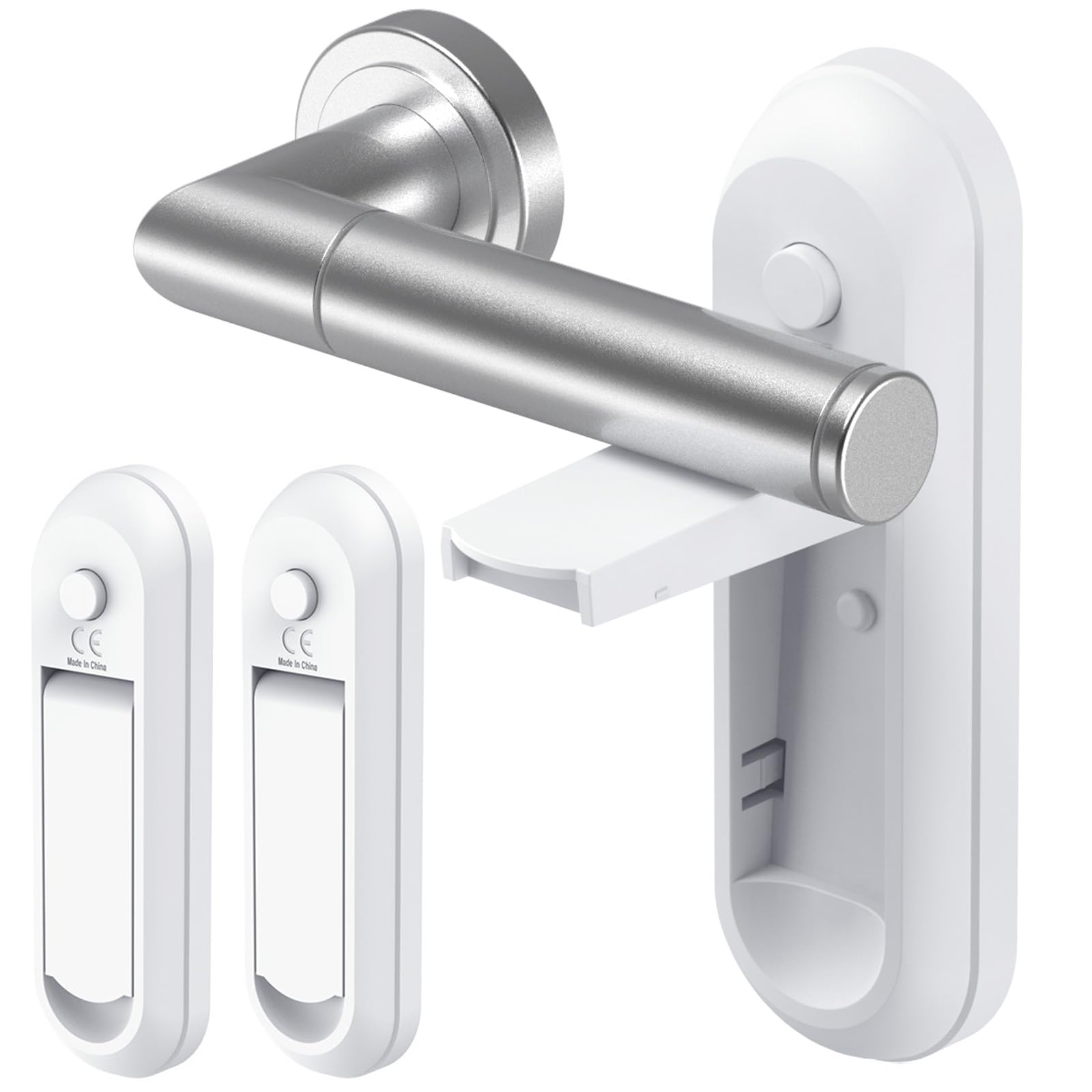 Shackcom 2pcs Kindersicherung für Türklinken, Türgriff Sicherheitshebel, Türsicherung Kinder,Kindersicherung Tür für Babys, Kleinkinder und Haustiere, Selbstklebend, ohne Schrauben oder Bohren