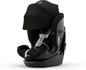 Cybex Callisto G 360 Rotating All-in-One Convertible Car Seat, SafeLock 1-Time Seat Belt Installation for Fast, Secure Setup, Side Impact Protection, SensorSafe – Moon Black