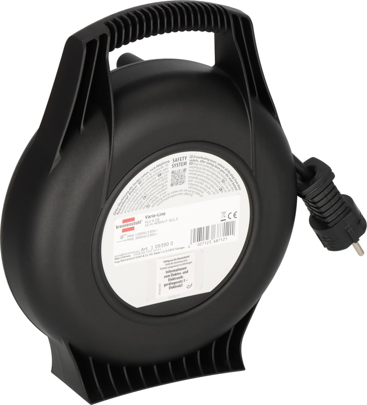 Brennenstuhl 1093900 ケーブルトロンメル 10m。