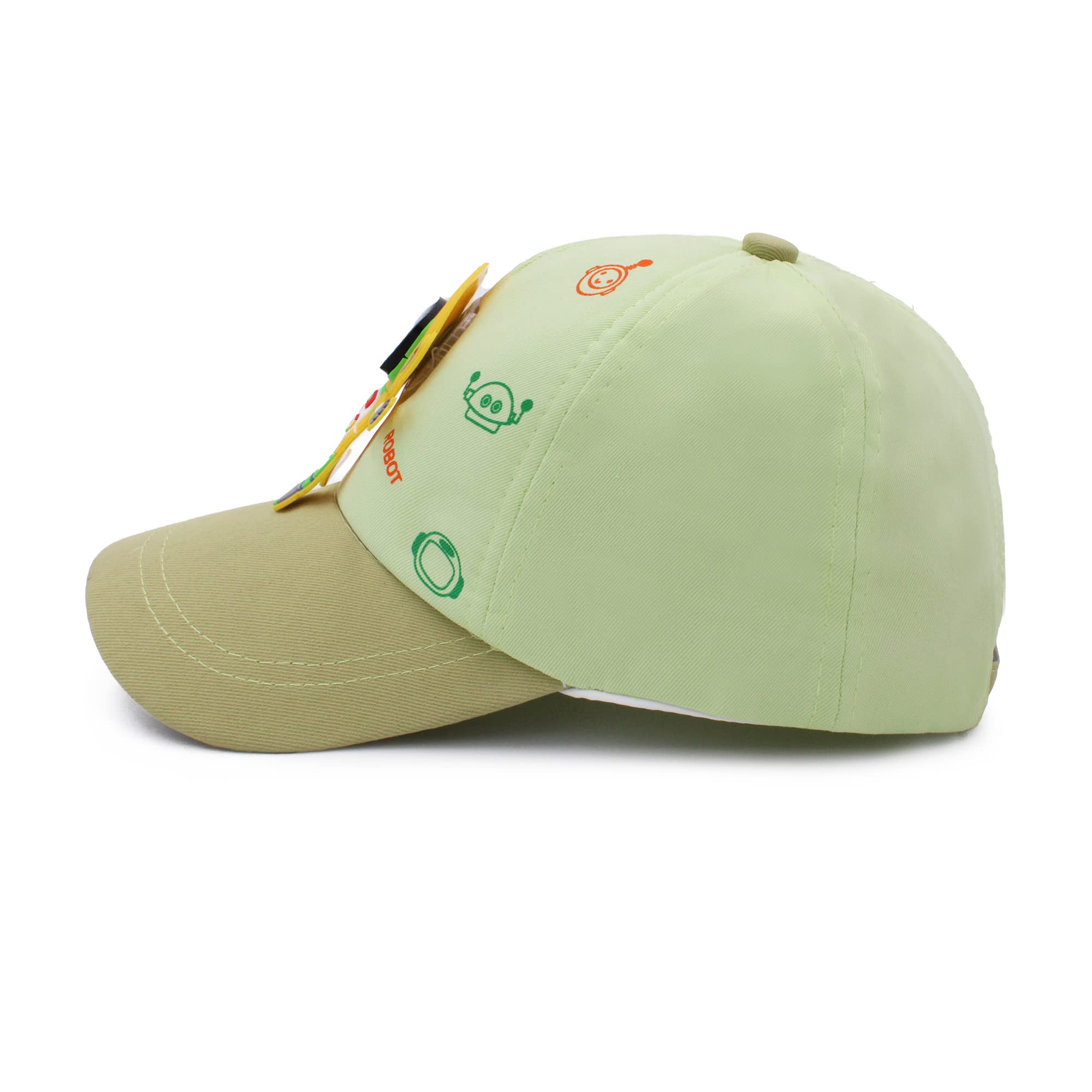 VRITRAZ Polyester Robot Designer Printed Little Cap for Kids, Baby Girls and Boys 3-12 Years (Green) - Image 5 thumbnail